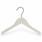 Træbøjle, solid, flat, junior, with notch and without bar, white, 32 cm. Pack of 10 pcs. Unit price