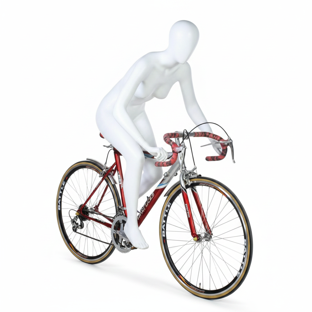 Sport damemannequin, cykelrytter - hvid