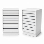 Frame-disk. Smalur modul, hvítur. B55 - rillepanel framsíða