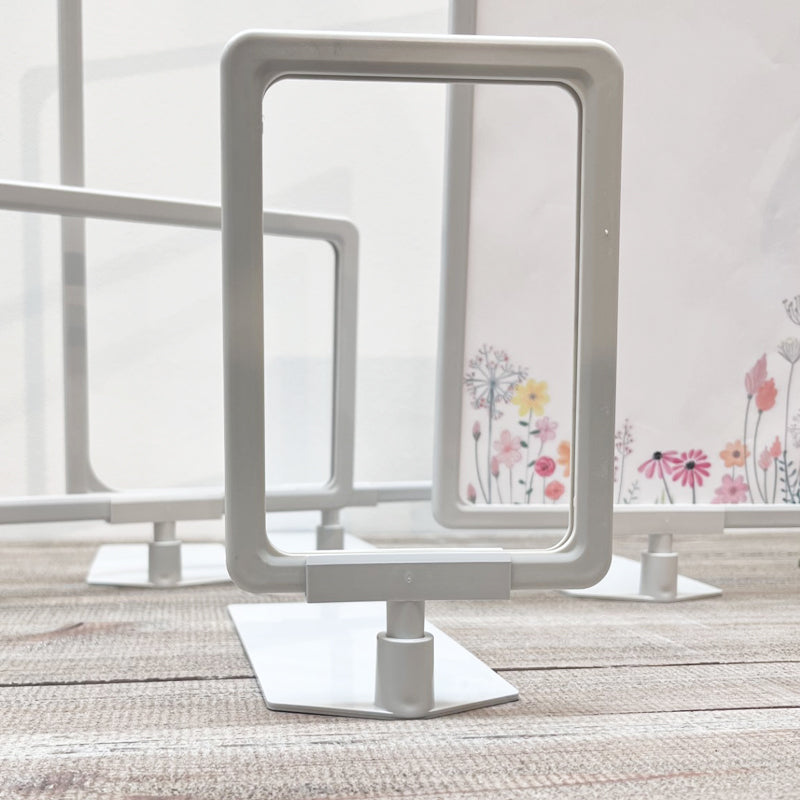 Skilteholder, A6, med indstiksplade, plast, lysegrå