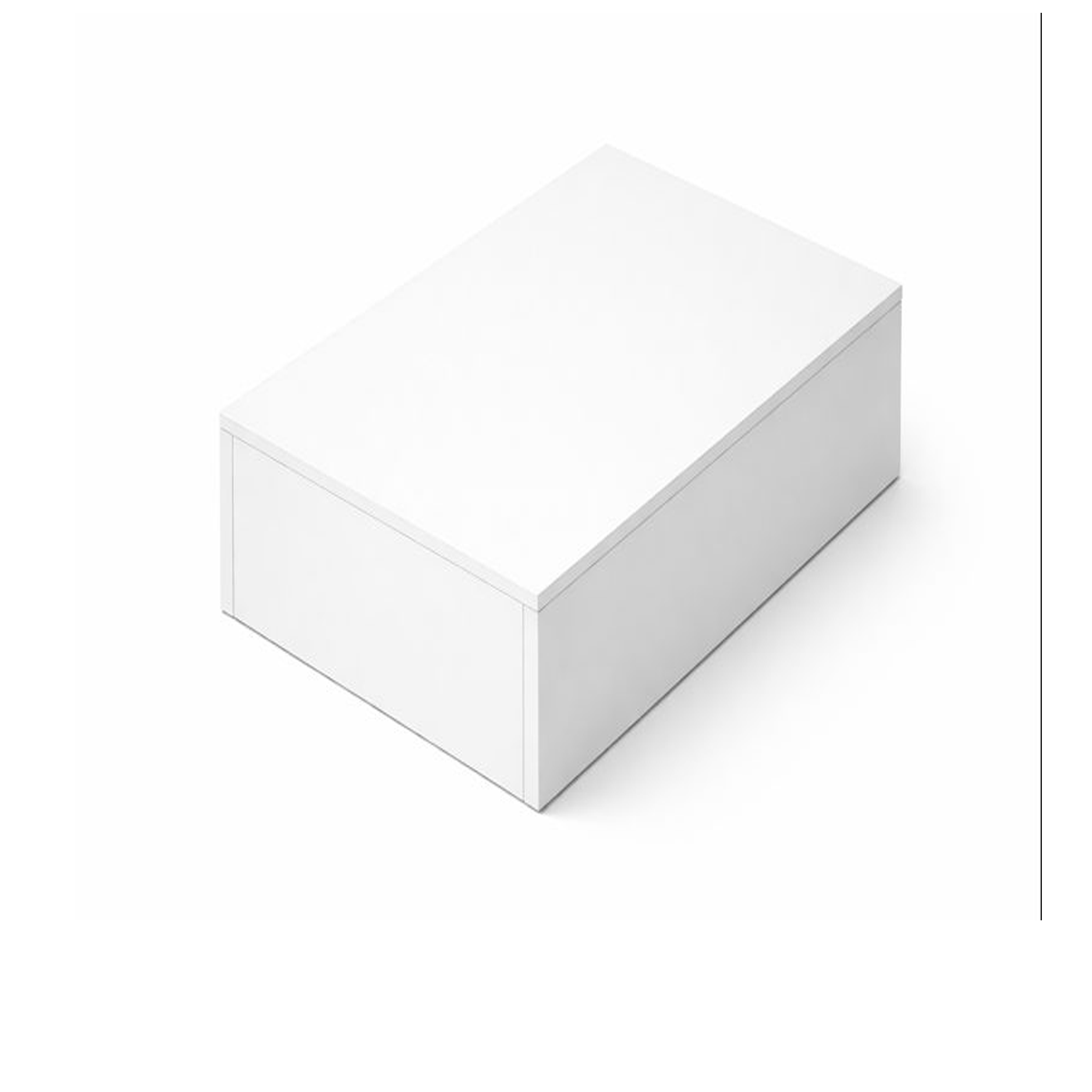 Podie. Valkoinen melamiini. 50 x 40 x K20 cm.