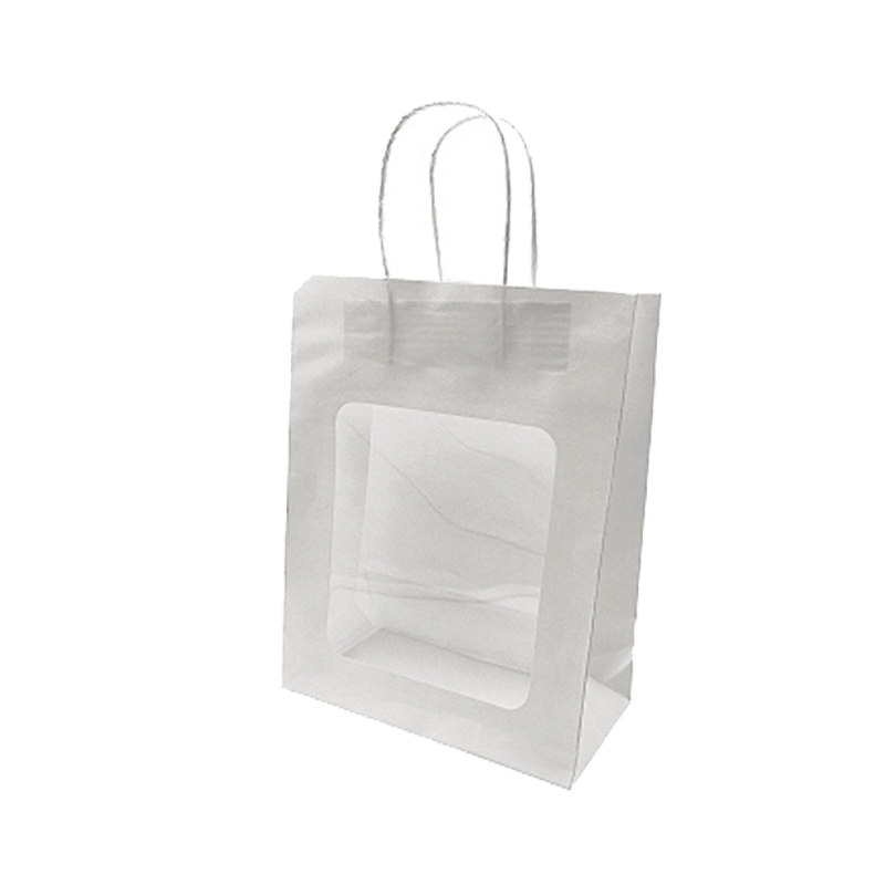 Papirpose. H 27,5 cm. M/ vindue. Gavepose - hvid. 20 stk.