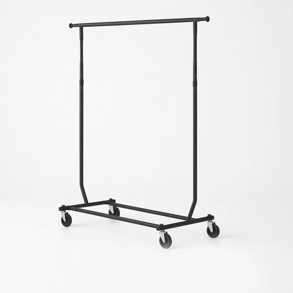 Disco I, fully foldable, adjustable, black chrome, B128-188 x H145-170 cm