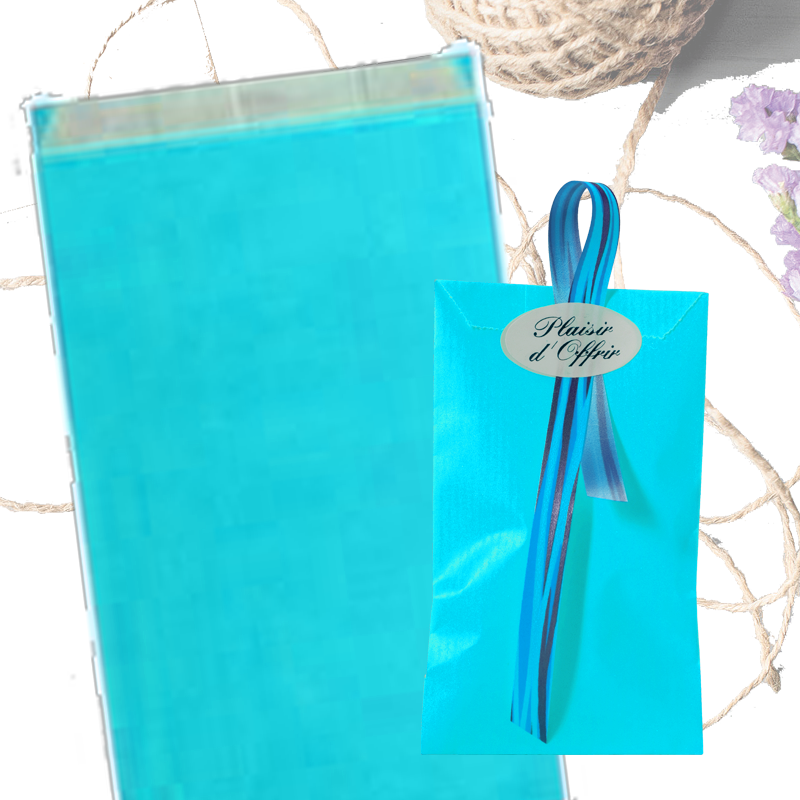 Gift bag, kraft paper, turquoise blue, pack of 250 pcs., 31 x 8 x H49 cm