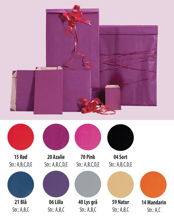 Gavepose, kraftpapir, rød, pk. med 250 stk., 7 x H12 cm