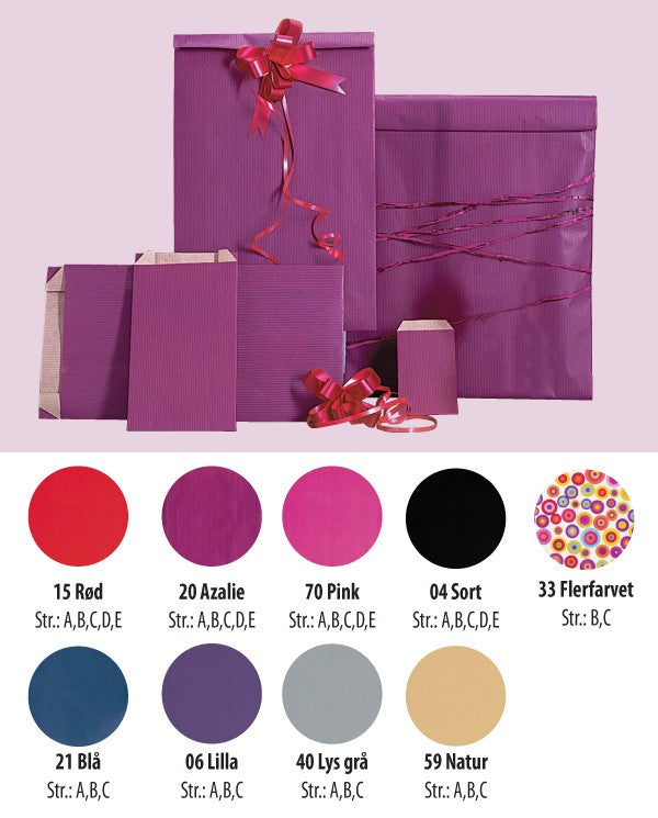 Gávupoka, kraftpappír, reyður, pk. við 250 stk., 12 x 4 x H20 cm