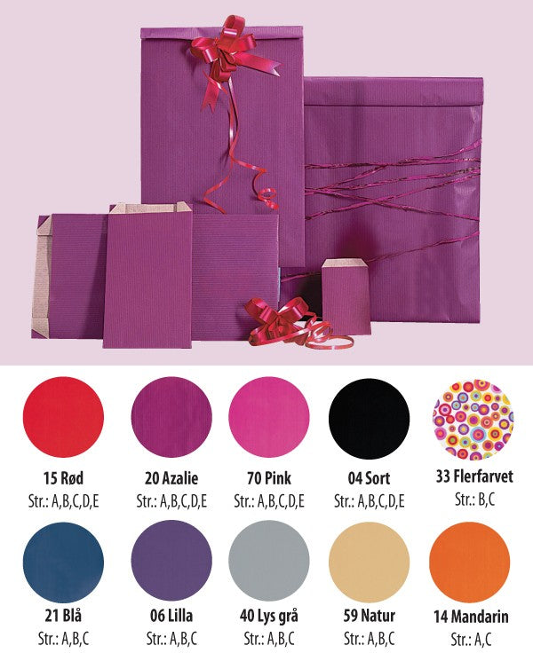 Gift bag, kraft paper, natural, pack of 250 pcs., 18 x 6 x H35 cm