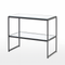 HAPPY! Side table with clear glass top. W94 x D40 x H82 cm.