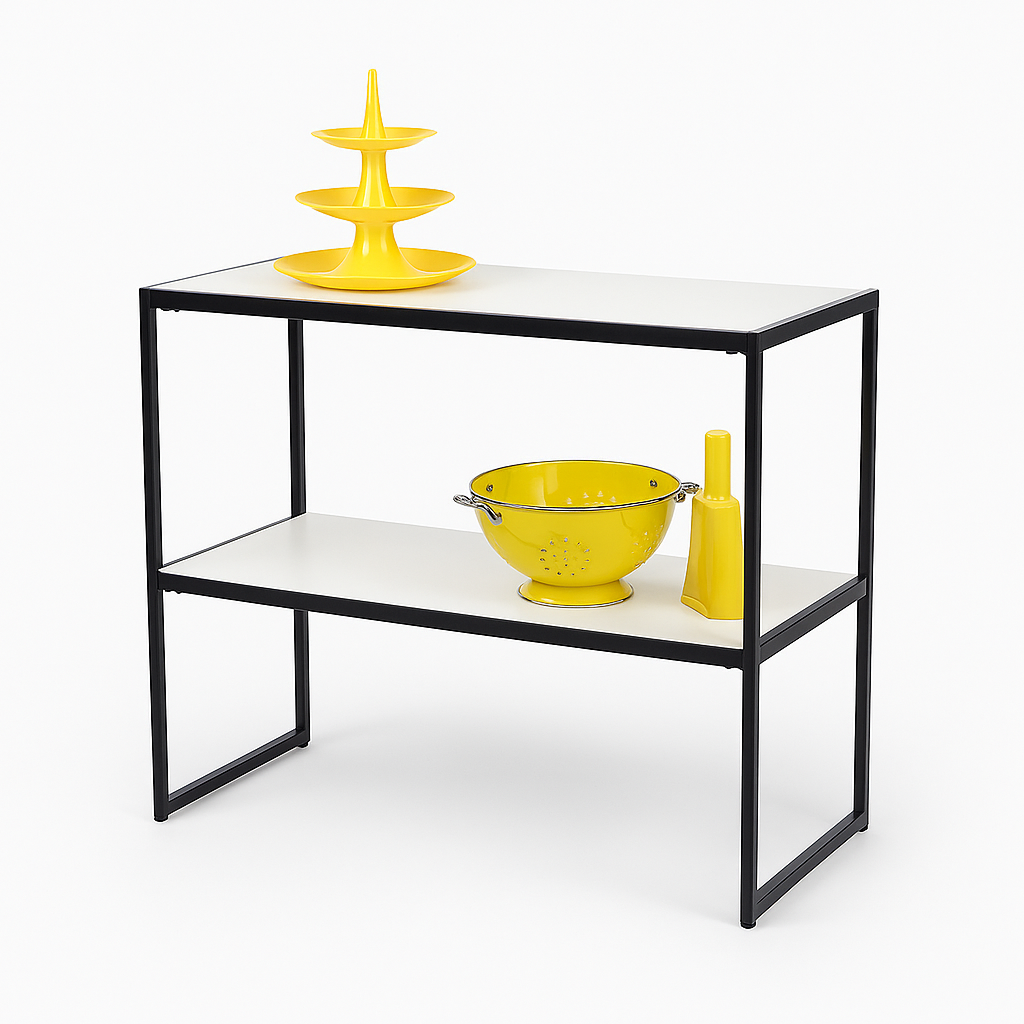 HAPPY! Oplægsbord med hvide melamin. B94 x D40 x H82 cm.