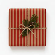 Gift wrap, natural with red stripes, Candy, brown kraft, 70 cm x 50 m *