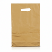 Guld farvet plastikpose 35x5x45 cm