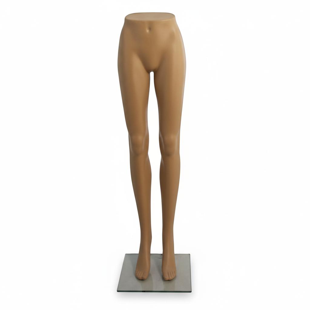 Mannequin ben. Dame - Nude. Glasfod H. 111 cm.