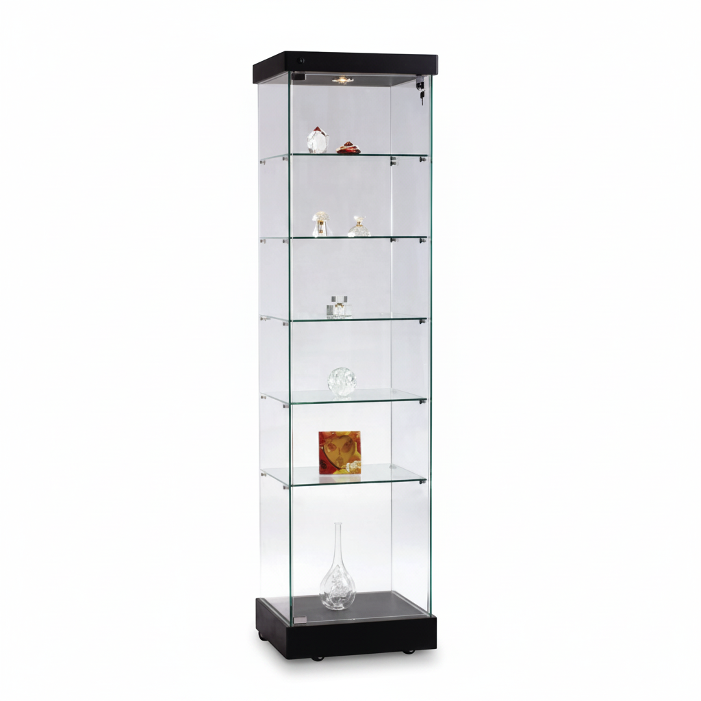 Vitrine - Toscana 1 - høj model. 50 x 46 x H 184 cm. - Sort