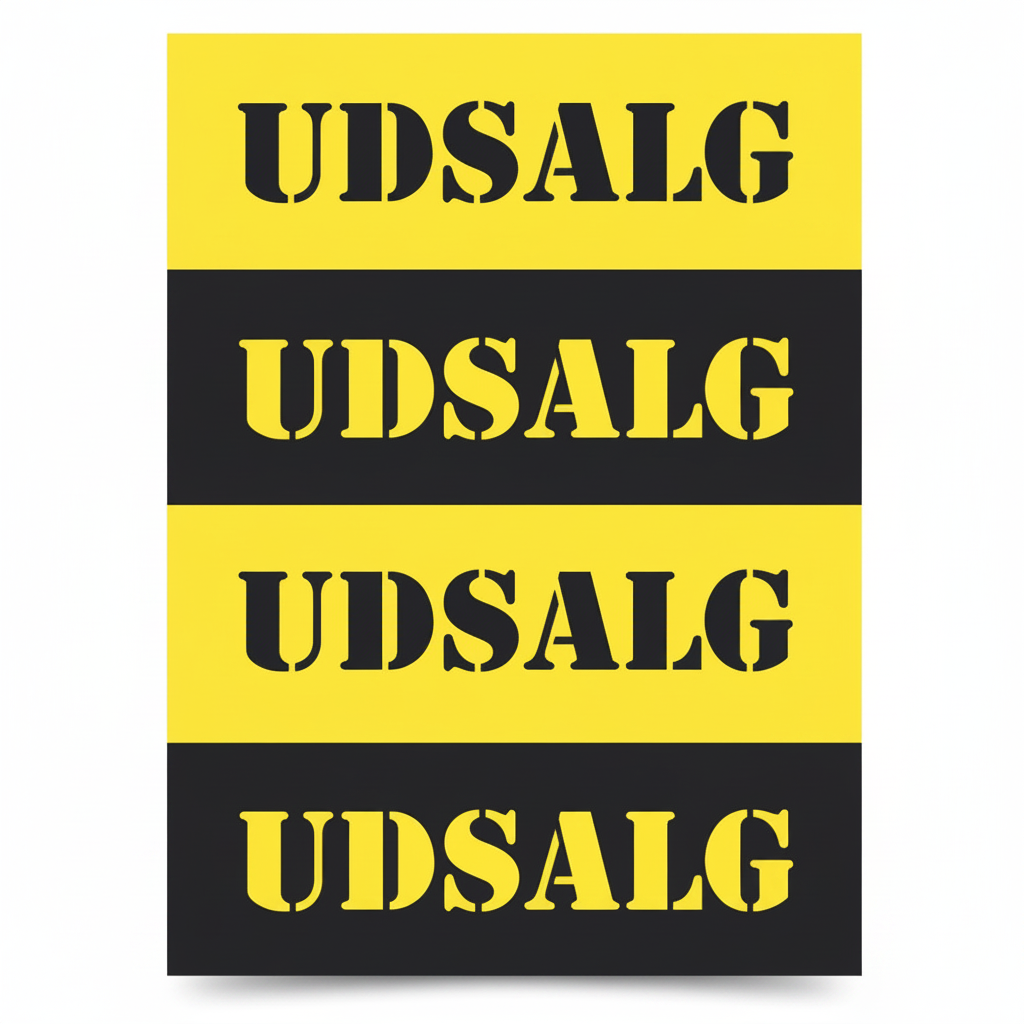 Plakat. Útsøla, svørt og gult, 50 x 70 cm