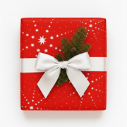 Wrapping paper, Christmas, red with white snowflakes, white coated, B50 cm x 50 m