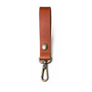 Leather Strap with Carabiner - Cognac