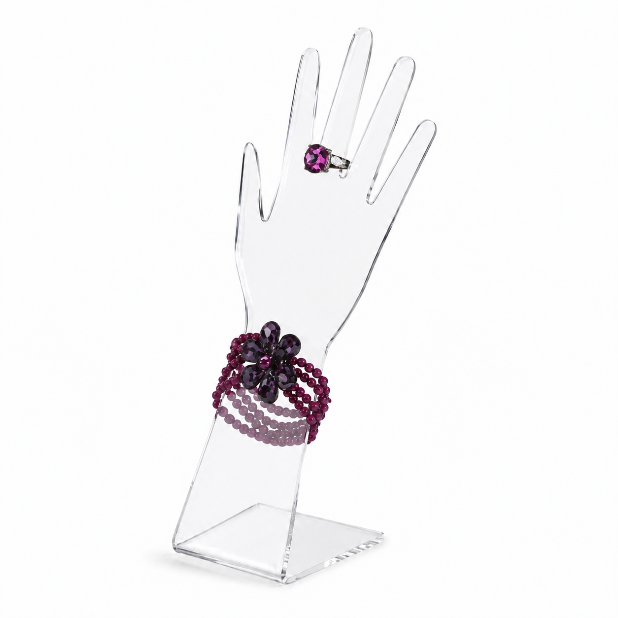 Hånddisplay, højre, klar akryl, H33 cm