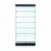 Vitrine - Toscana II, gulvvitrine, med lys, sort top og bund, 90 x 46 x H184 cm.