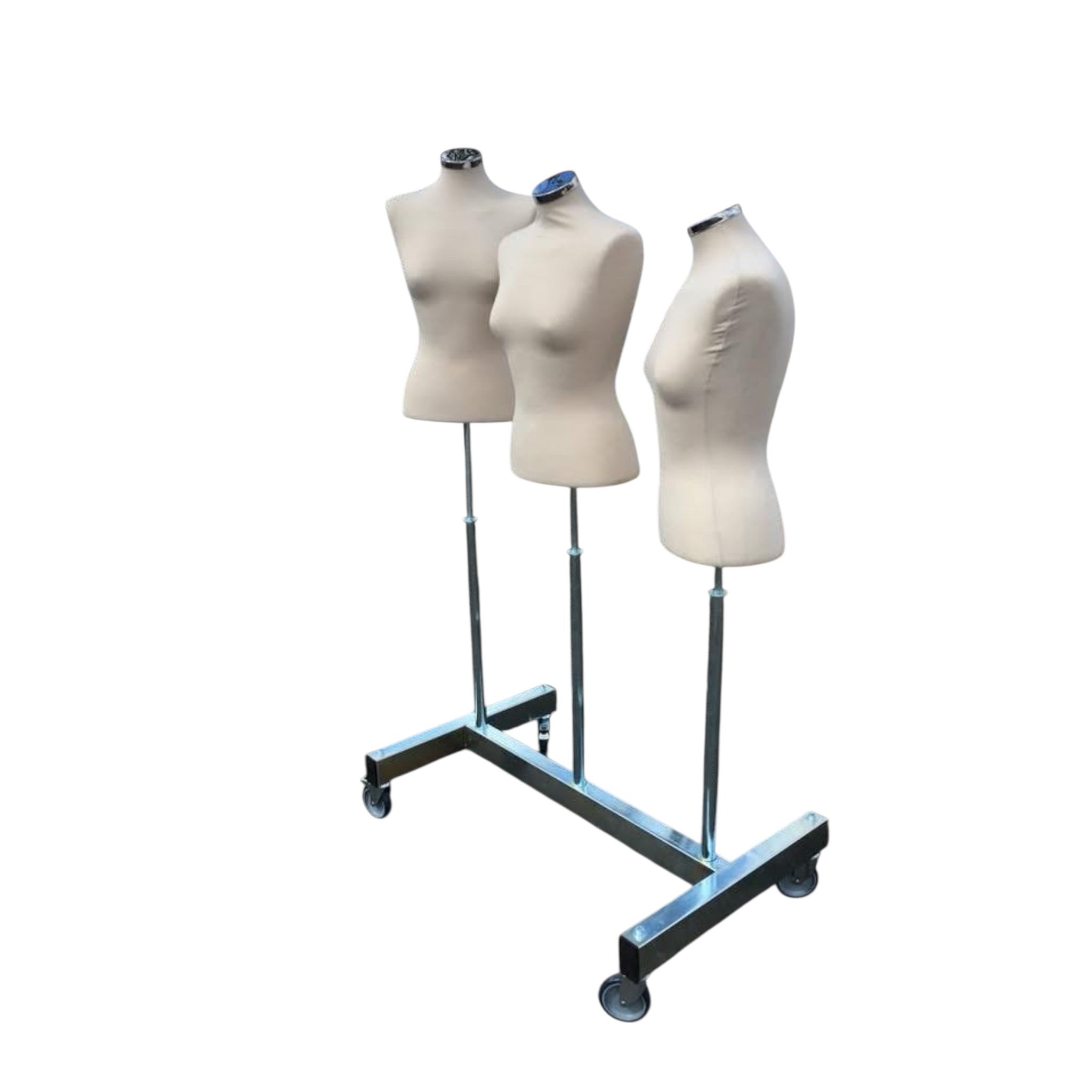 Fantasy, no. 3, street rack, with 3 lady hangers, W96 x D60 x H169 cm.