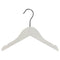 Træbøjle, massiv, flad, baby, med hak og uden stang, hvid, 27 cm