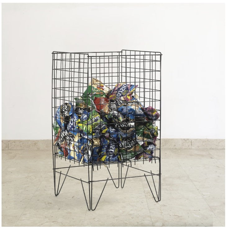 Salgskurv med justerbar bund – sort, 43 x 43 x H77 cm