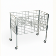 Boxer II salgskurv med hjul og justerbar bund – galvaniseret, 50 x 95,6 x H90 cm
