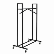 Street rack - L6. Black with 2 slanted front hangers.