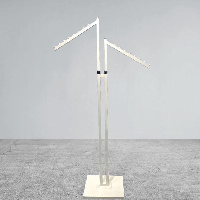 Joystativ, 2 skrå arme i hvid, hvidt stativ, 80 x 39 cm, H125-195 cm