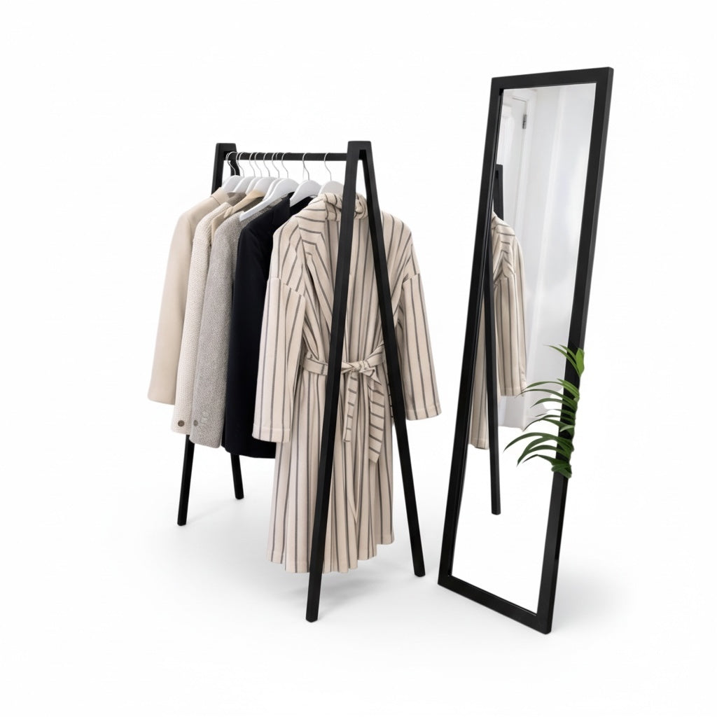 Bøjlestativ, V-formet, sort, B100 x D50 x H142 cm