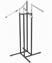Joystick stand with 4 angled chrome arms, height-adjustable, with leveling feet, titanium stand, 100 x 100 cm, H125-195 cm.