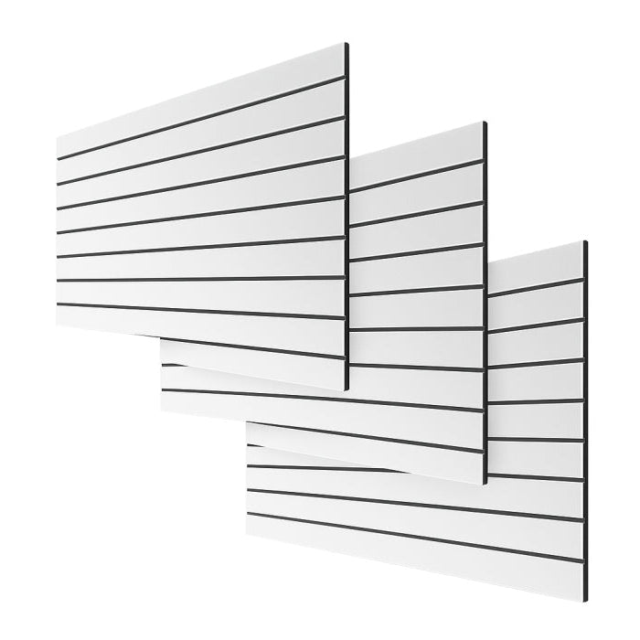 Rillepanel - 120 x 240 cm. - hvítur - 10 cm. ( 3 stk. 120 x 80 ) - Supersæt, løtt tekstur. Prís víst per stk.