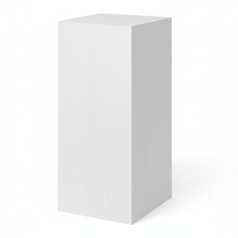 Podie. Hvid melamin. 40 x 40 x H100 cm.