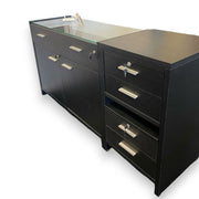 Flexia Disk -sarja, musta, moduuli lasikannella ja 4 laatikolla.