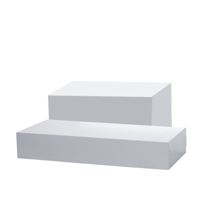 Podie-sett til mannekinir, sett við 2 stk., hvítt. Lágt