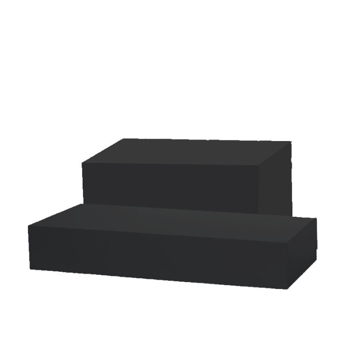 Podie sett til mannekins, sett við 2 stk., svørt. Lág