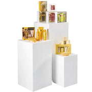Display risers, set of 3, white melamine