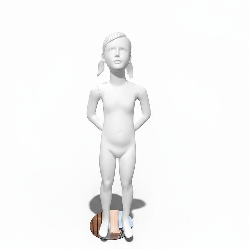 Pige børnemannequin 7-8 år. Skulptureret hår
