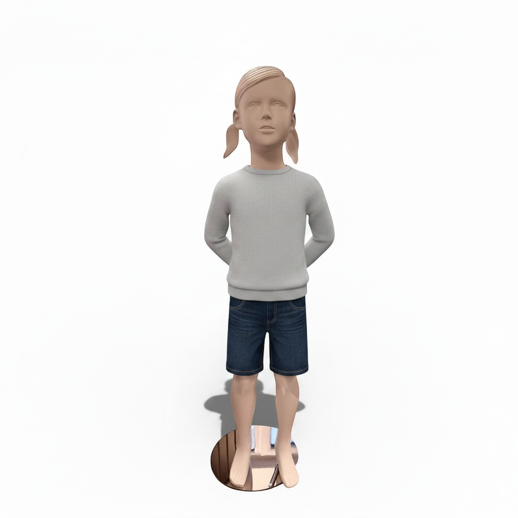 Pige børnemannequin 7-8 år. Skulptureret hår