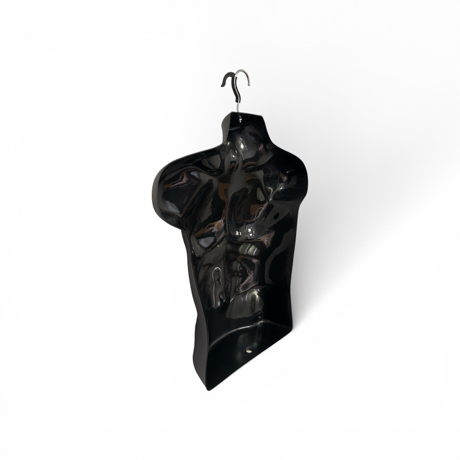 Hængetorso, herre, med front og krog, sort, H70 cm