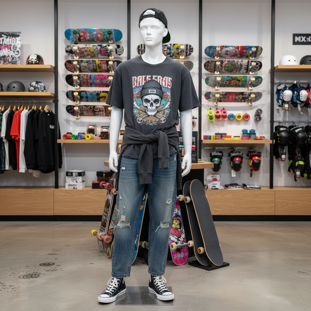 Teenagemannequin. Hvid med hoved, ansigt og skulpterede hår. Dreng 16 år. Står ret