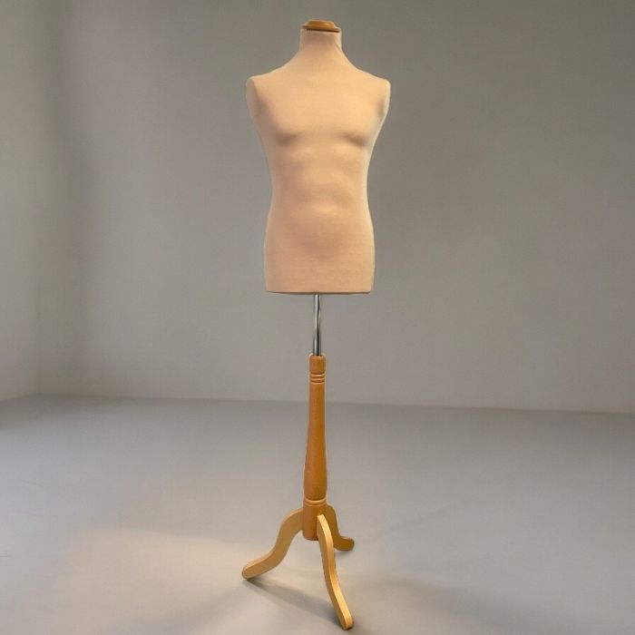 Treviso men's queen, linen-colored, long body, 3 feet, flat top, light wood