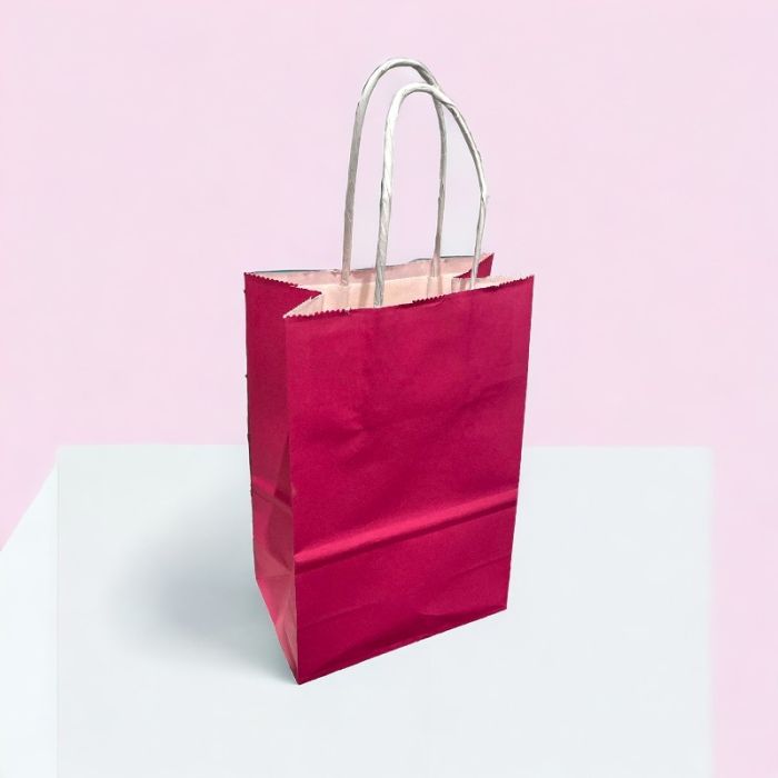 Papirpose. H 21 cm. Pink. 50 stk.