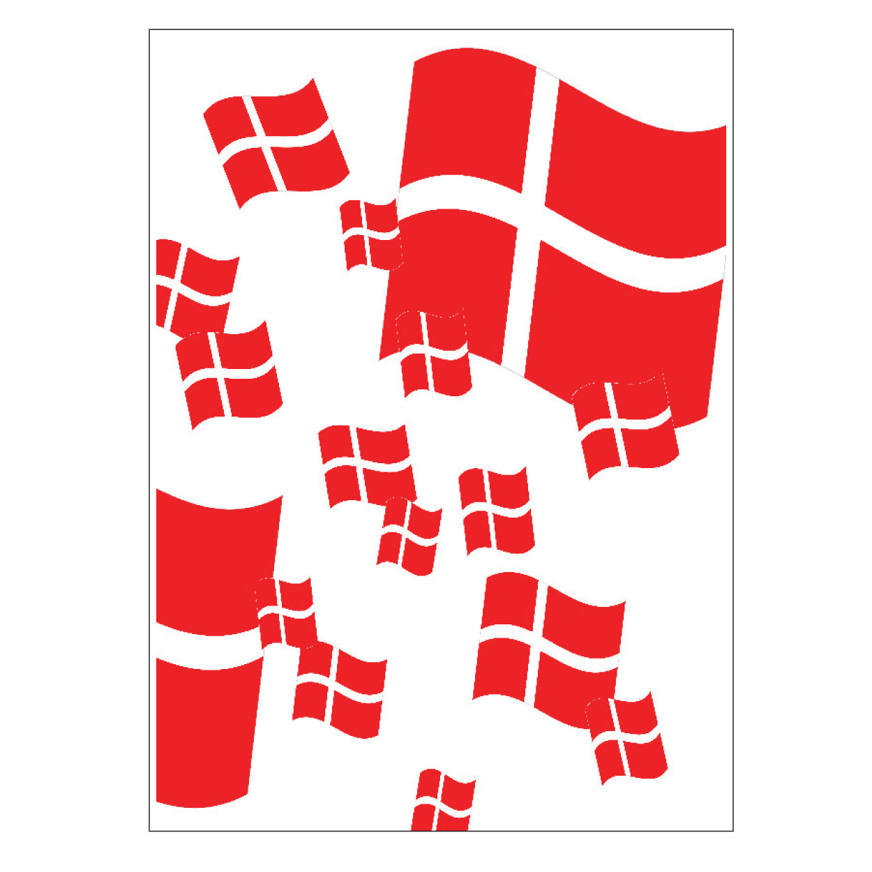 Plakat. Dannebrogs flag, 50 x 70 cm