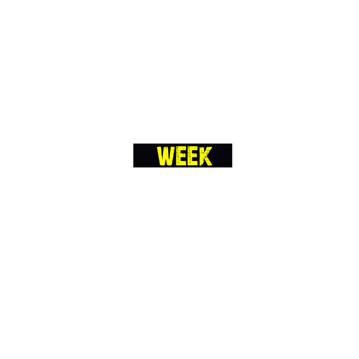 Poster. White, black and yellow, 50 x 12 cm