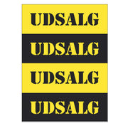 Plakat. Udsalg, sort og gul, 50 x 70 cm