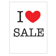 Poster. I love SALE, white with red print, 50 x 70 cm