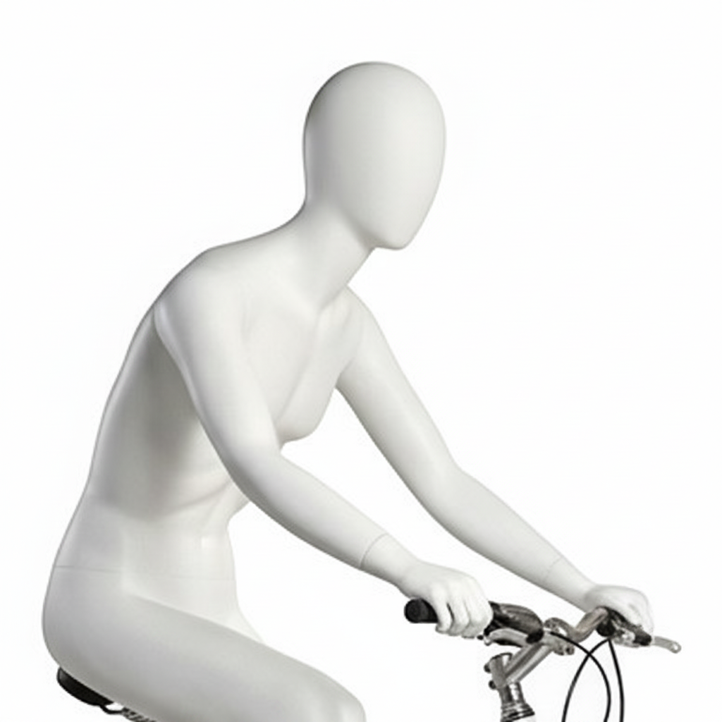 Sport herremannequin, cykelrytter - hvid