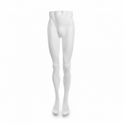 Herretorso, ben - hvid. Metal fodplade. Mannequin underdel