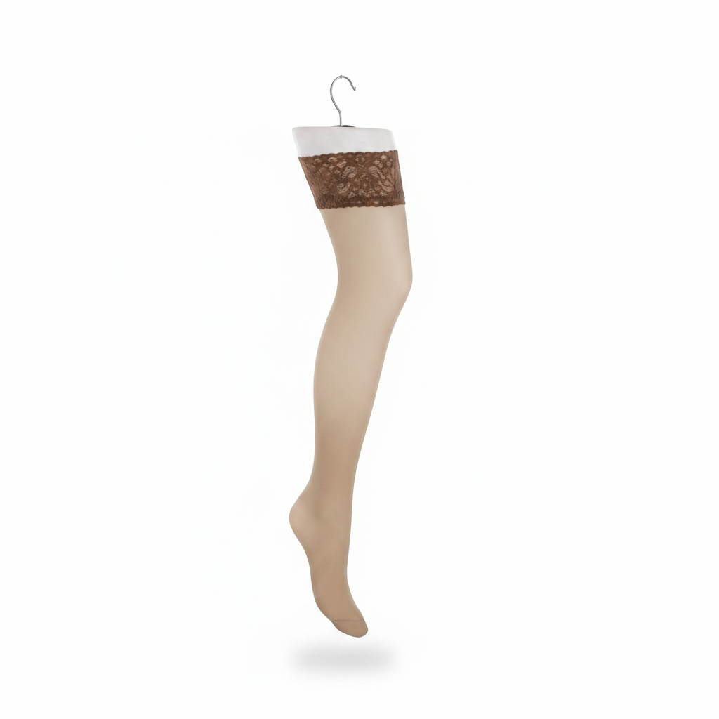 Stocking legs, women's. White plastic with metal hook. 75 cm.