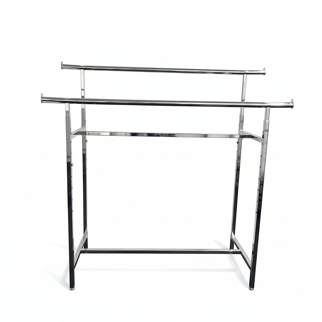 Twin, dobbeltstativ, højdejusterbar, krom, B150 x H122-170 cm